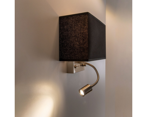 Citiluх Декарт CL704301 Бра с чёрным абажуром и диммером