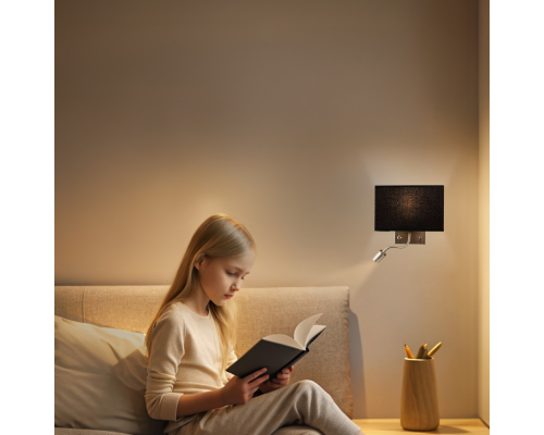 Citiluх Декарт CL704301 Бра с чёрным абажуром и диммером