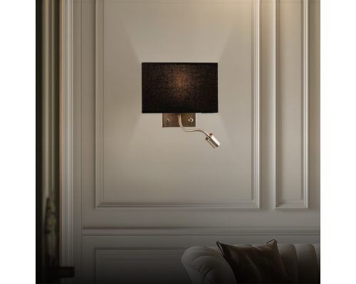 Citiluх Декарт CL704301 Бра с чёрным абажуром и диммером