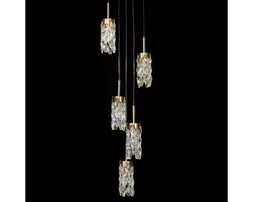 Citilux RONIN CL326015 Подвесной каскадный хрустальный светильник