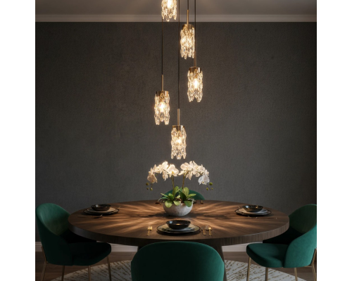 Citilux RONIN CL326015 Подвесной каскадный хрустальный светильник