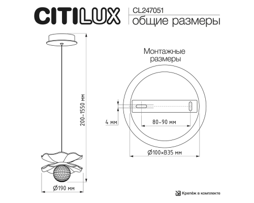 Citilux SIGNATURE CL247051 Подвесной светодиодный светильник