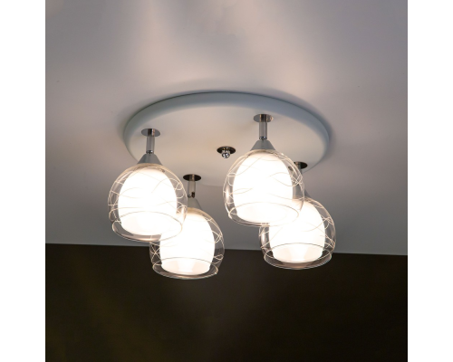 Citilux Самба CL158141 Люстра с поворотными плафонами Белая Хром