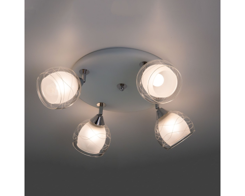 Citilux Самба CL158141 Люстра с поворотными плафонами Белая Хром