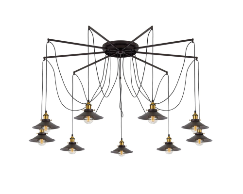 Citilux Эдисон CL451291 Люстра паук Венге Бронза