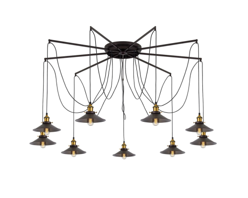 Citilux Эдисон CL451291 Люстра паук Венге Бронза