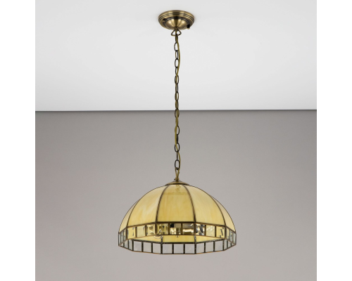 Citilux Шербург-1 CL440131 Люстра витражная подвесная Бронза