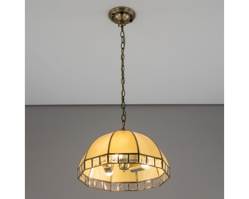 Citilux Шербург-1 CL440131 Люстра витражная подвесная Бронза