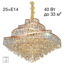 Citilux NAIAD CL315192 Люстра хрустальная подвесная Золото