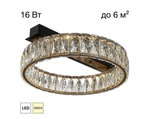 Citilux PALANT CL325142 LED Люстра хрустальная Чёрный+Бронза