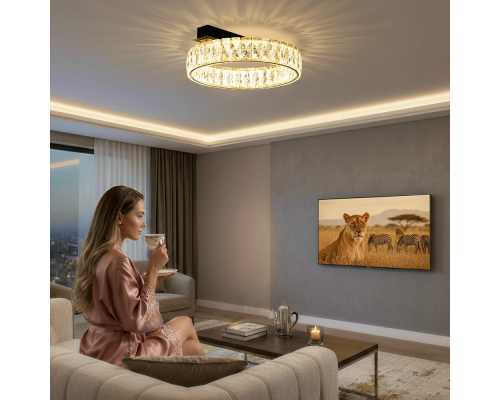 Citilux PALANT CL325142 LED Люстра хрустальная Чёрный+Бронза