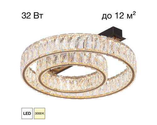 Citilux PALANT CL325152 LED Люстра хрустальная Чёрный+Бронза