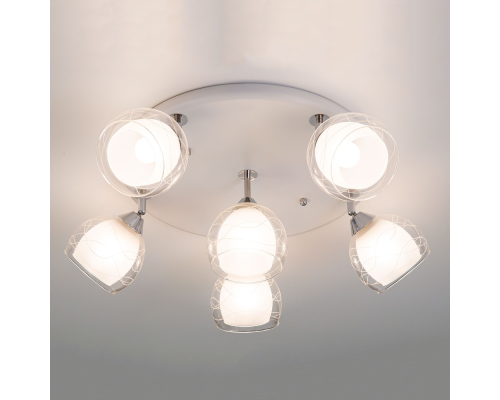 Citilux Самба CL158161 Люстра с поворотными плафонами Белая Хром