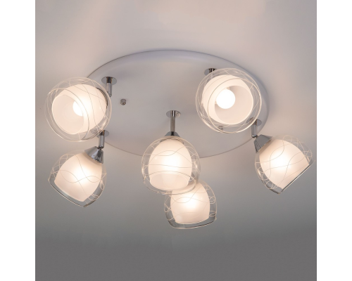 Citilux Самба CL158161 Люстра с поворотными плафонами Белая Хром