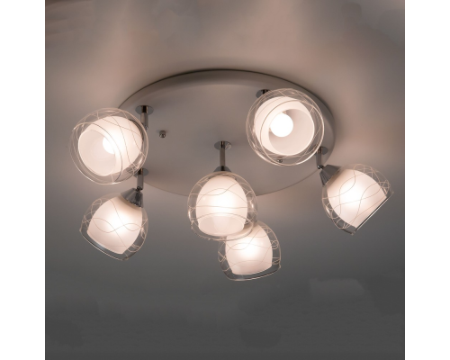 Citilux Самба CL158161 Люстра с поворотными плафонами Белая Хром