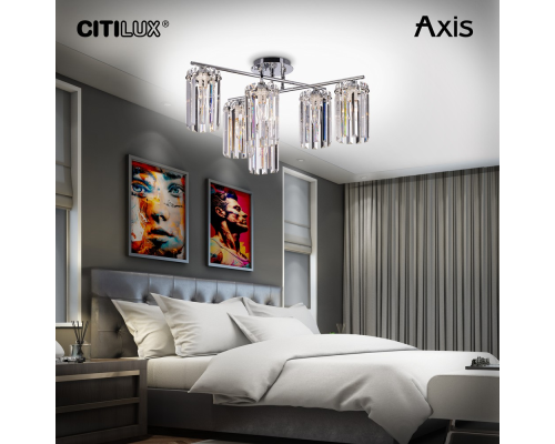 Citilux AXIS CL313261 Люстра хрустальная потолочная Хром