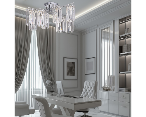 Citilux AXIS CL313281 Люстра хрустальная потолочная Хром