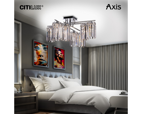 Citilux AXIS CL313281 Люстра хрустальная потолочная Хром