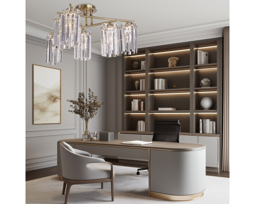 Citilux AXIS CL313263 Люстра хрустальная потолочная Бронза