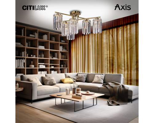 Citilux AXIS CL313263 Люстра хрустальная потолочная Бронза