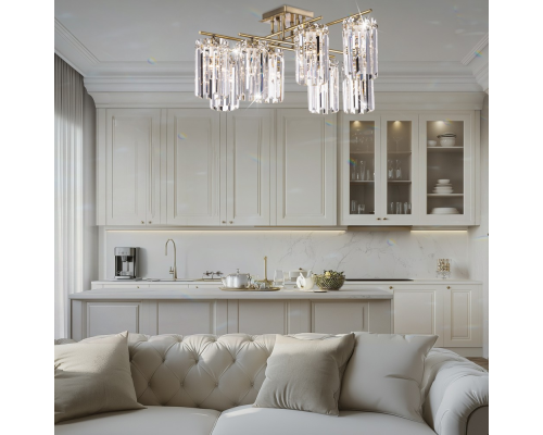 Citilux AXIS CL313283 Люстра хрустальная потолочная Бронза