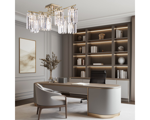 Citilux AXIS CL313283 Люстра хрустальная потолочная Бронза