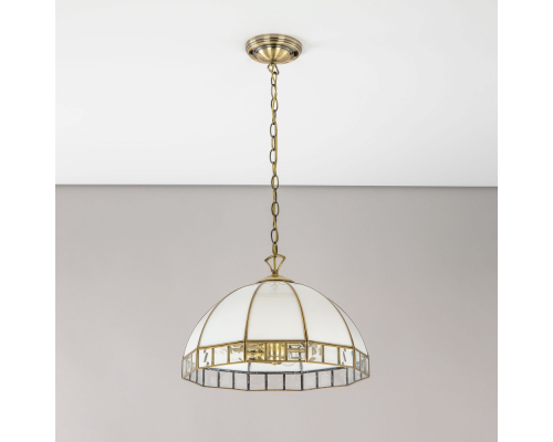 Citilux Шербург-1 CL440132 Люстра витражная подвесная Бронза