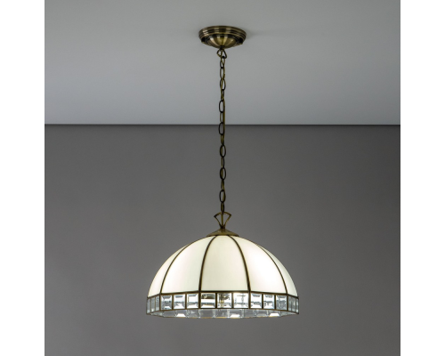 Citilux Шербург-1 CL440132 Люстра витражная подвесная Бронза