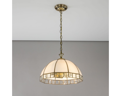 Citilux Шербург-1 CL440132 Люстра витражная подвесная Бронза