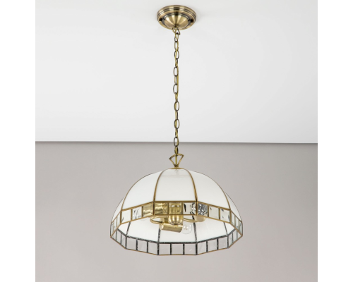 Citilux Шербург-1 CL440132 Люстра витражная подвесная Бронза