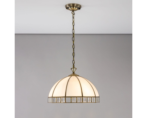 Citilux Шербург-1 CL440132 Люстра витражная подвесная Бронза