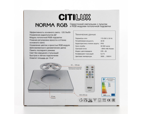 Citilux NORMA CL749K301 RGB Светильник с пультом Чёрный