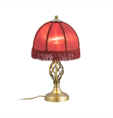 Citilux Базель CL407803 Настольная лампа с красным абажуром Бронза
