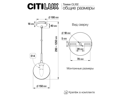 Citilux Томми CL102011 Подвесной светильник Матовый Хром
