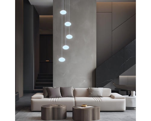 Citilux ATMAN SMART CL226A051 LED RGB Умная каскадная люстра Матовый Хром