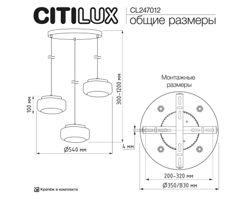 Citilux SIGNATURE CL247012 LED Подвесной светильник
