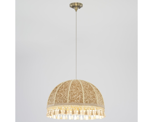 Citilux Базель CL407035 Подвесной светильник бронза с абажуром Вышивка