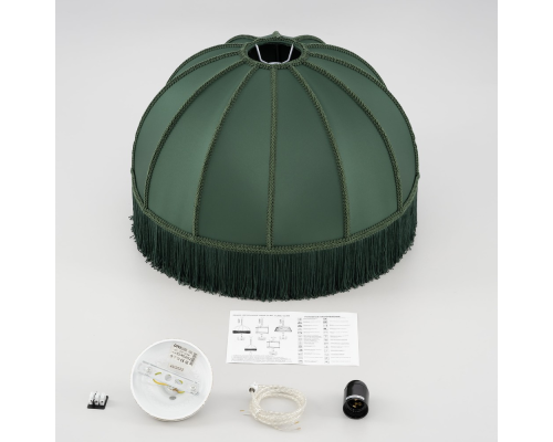 Citilux Базель CL407022 Подвесной светильник патина с зелёным абажуром