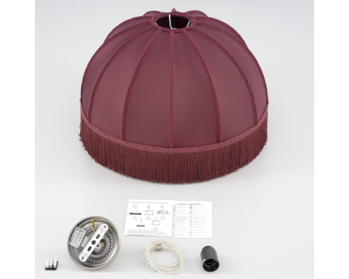 Citilux Базель CL407033 Подвесной светильник бронза с красным абажуром