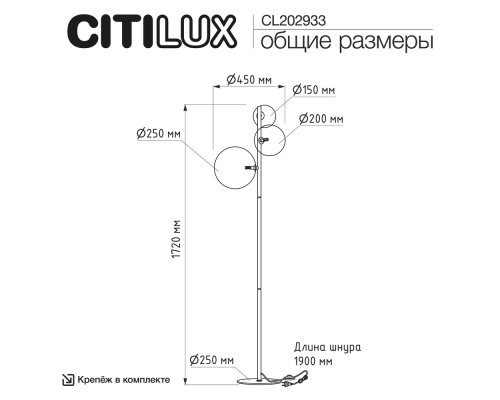 Citilux ORTON CL202933 Торшер Микс