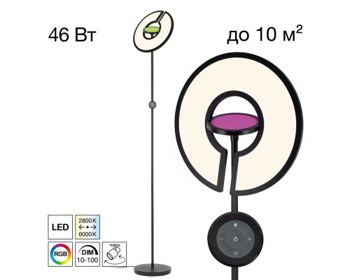 Citilux LOONG CL810031 LED RGB Торшер с пультом Чёрный