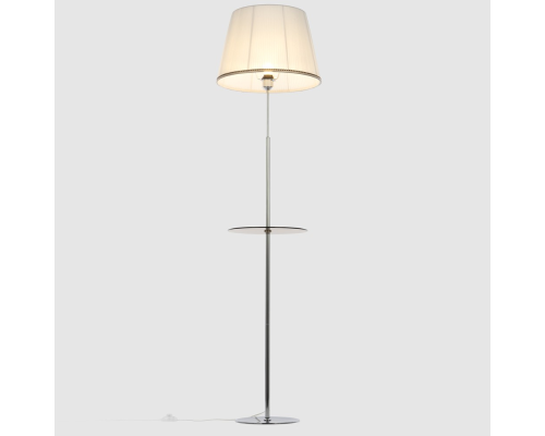 Citilux Линц CL402970T Торшер хром со столиком и белым абажуром