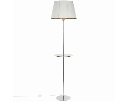 Citilux Линц CL402970T Торшер хром со столиком и белым абажуром