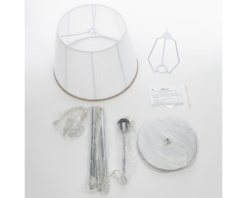 Citilux Линц CL402970 Торшер хром с белым абажуром