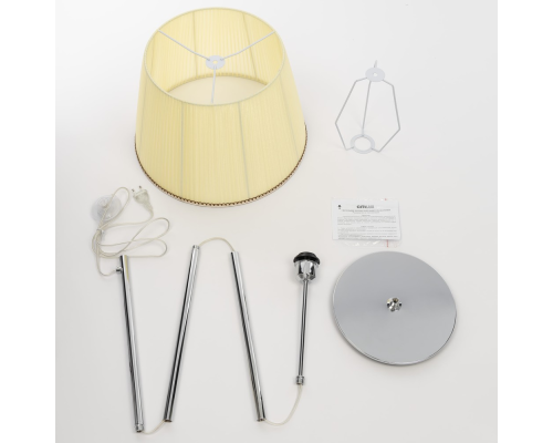 Citilux Линц CL402973 Торшер хром с кремовым абажуром