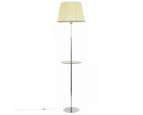 Citilux Линц CL402973T Торшер хром со столиком и кремовым абажуром