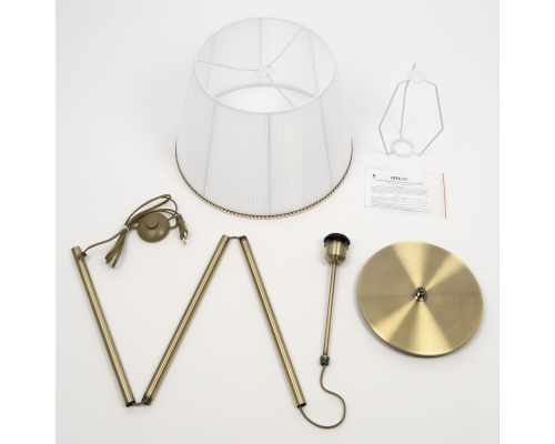 Citilux Линц CL402980 Торшер бронза с белым абажуром