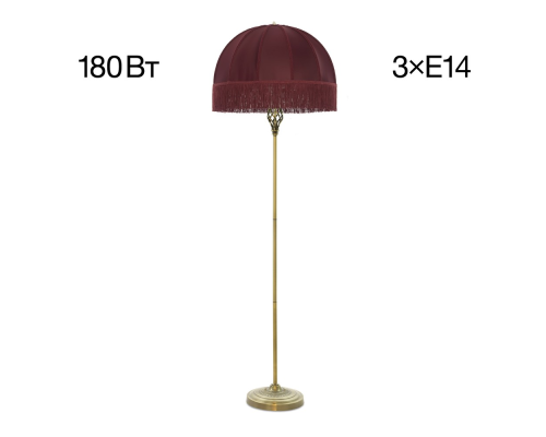 Citilux Базель CL407933 Торшер бронза с красным абажуром