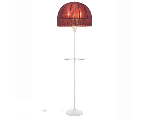Citilux Базель CL407923T Торшер патина со столиком и красным абажуром