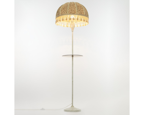 Citilux Базель CL407925T Торшер патина со столиком и абажуром Вышивка